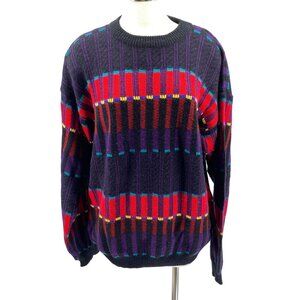 VTG Brian MacNeil ugly‎ Dad sweater size L large Tall Knit colorful y2k